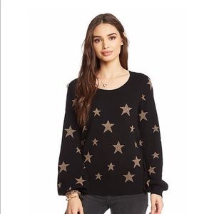 Blouson sleeve star sweater by Chaser